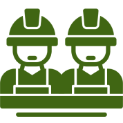 Mask group Two construction workers wearing hard hats.
